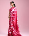 Mohey Women Rani Pink Satin Extravaganza Saree