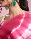 Mohey Women Rani Pink Satin Extravaganza Saree