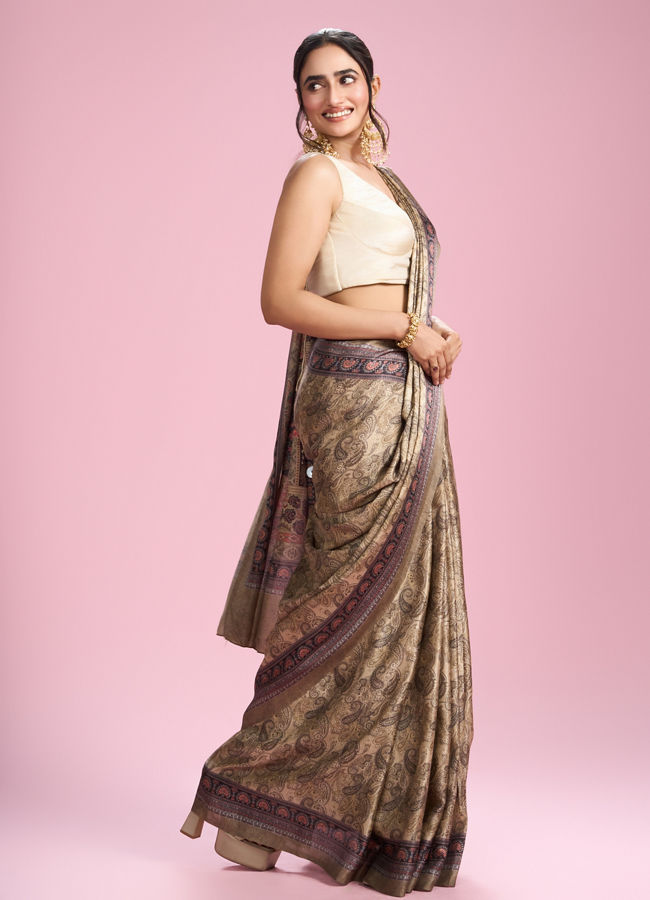 Mohey Women Elegant Pista Green Saree