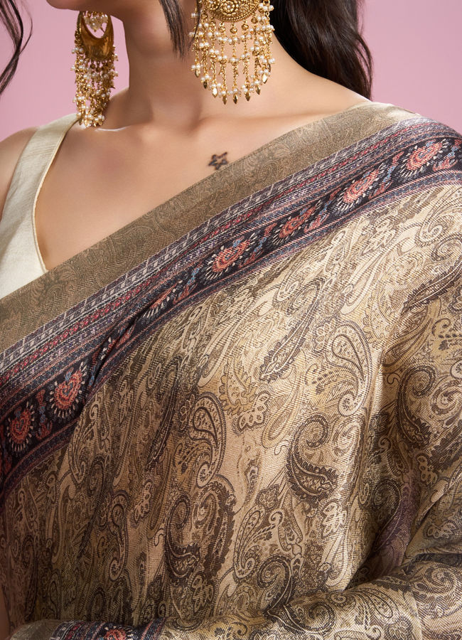 Mohey Women Elegant Pista Green Saree