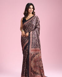 Mohey Women Elegant Black Drape Saree
