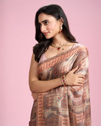 Mohey Women Fawn Peach Elegant Affair Saree
