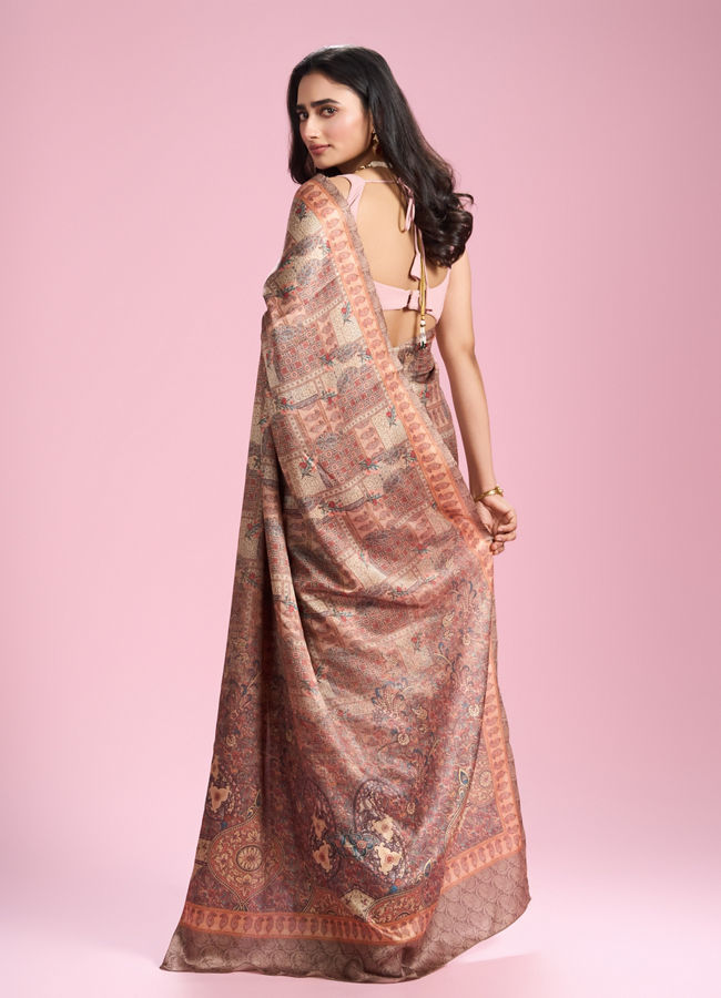 Mohey Women Fawn Peach Elegant Affair Saree
