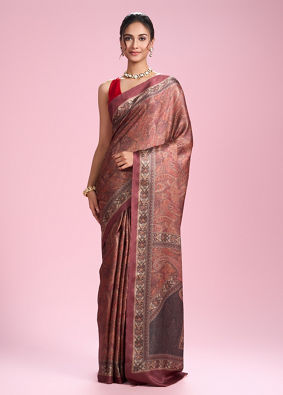 Mohey Women Radiant Rust Red Saree