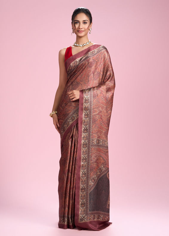 Mohey Women Radiant Rust Red Saree