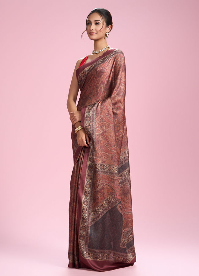 Mohey Women Radiant Rust Red Saree