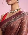 Mohey Women Radiant Rust Red Saree