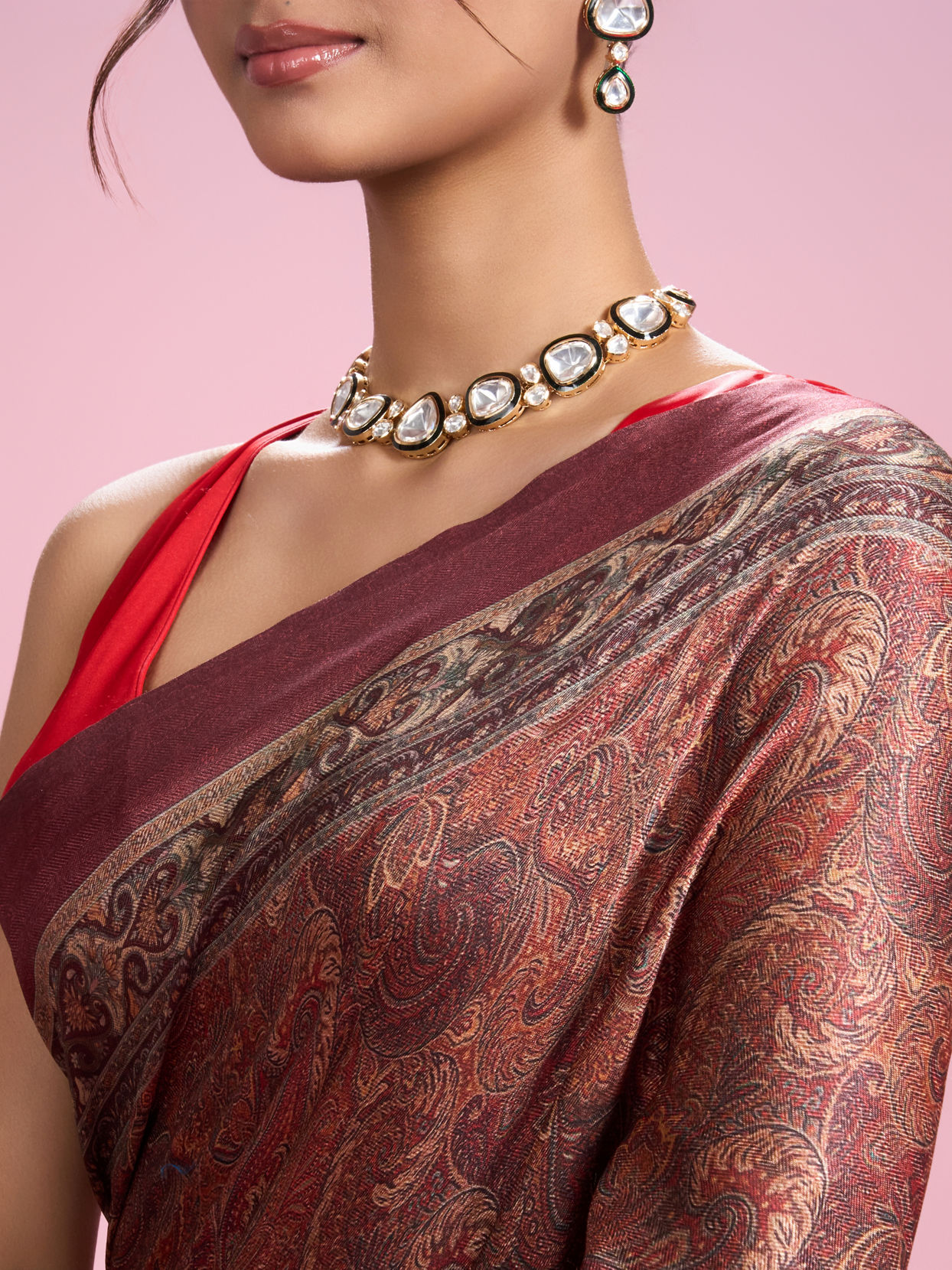 Mohey Women Radiant Rust Red Saree
