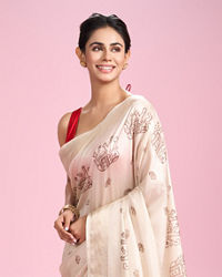 Mohey Women Ivory Elegance Saree