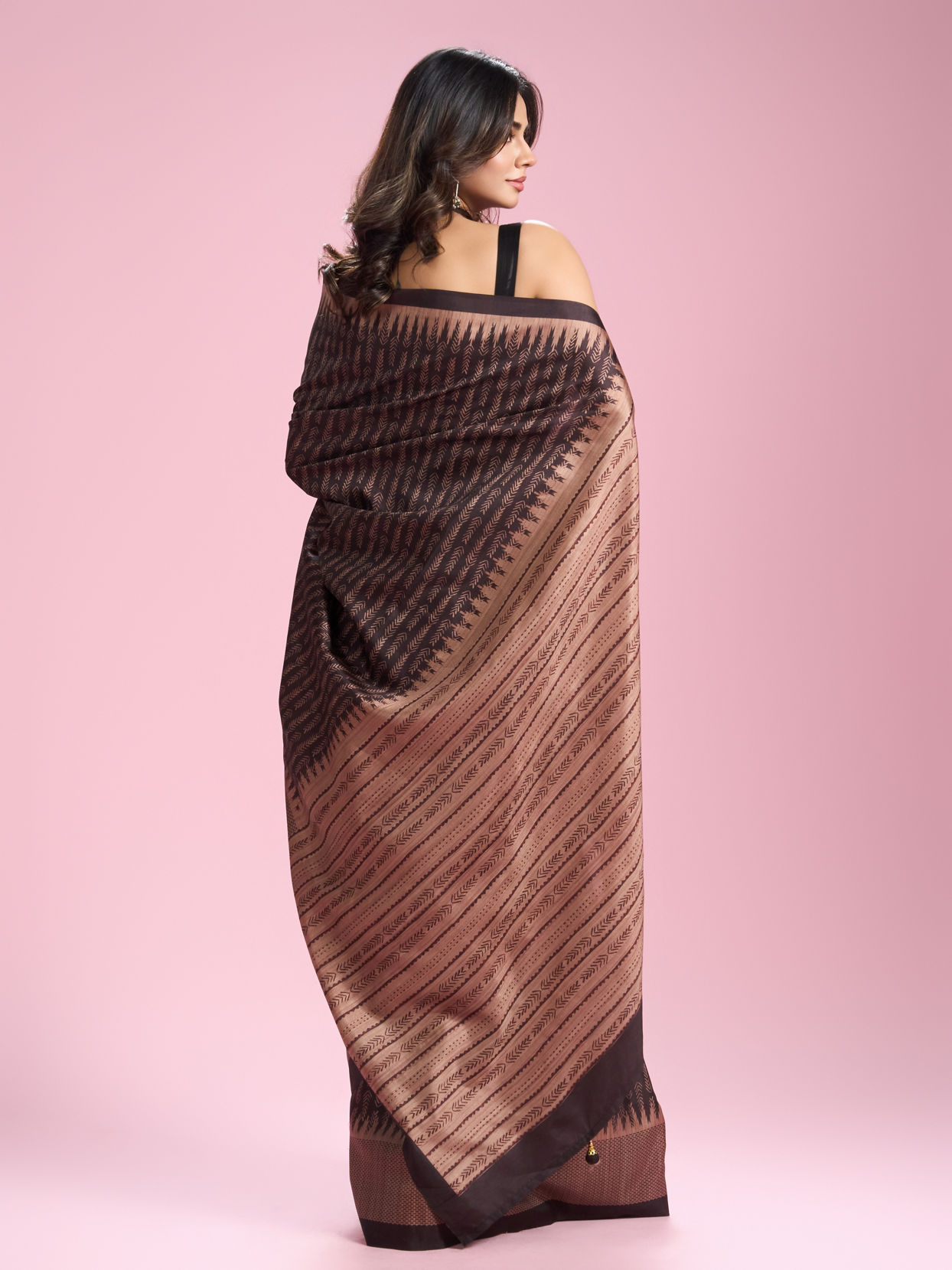 Mohey Women Elegant Brown Saree