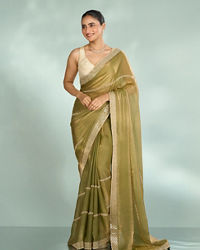 Mohey Women Pista Green Charm Organza Saree