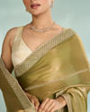 Mohey Women Pista Green Charm Organza Saree