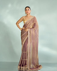 Mohey Women Purple Enchantment Organza Saree
