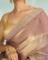 Mohey Women Purple Enchantment Organza Saree