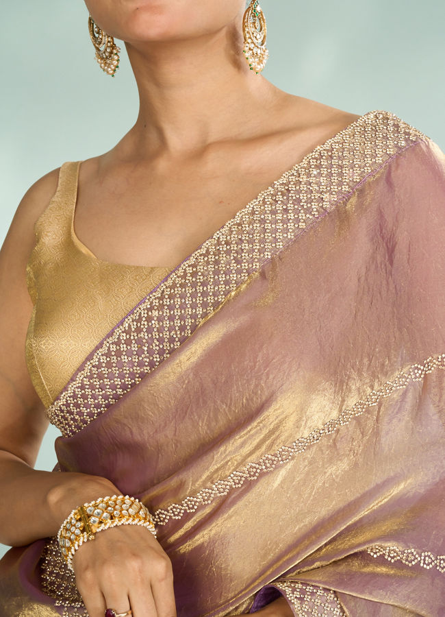 Mohey Women Purple Enchantment Organza Saree