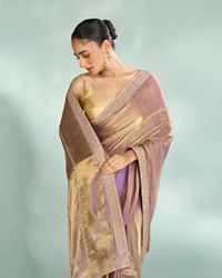 Mohey Women Purple Enchantment Organza Saree