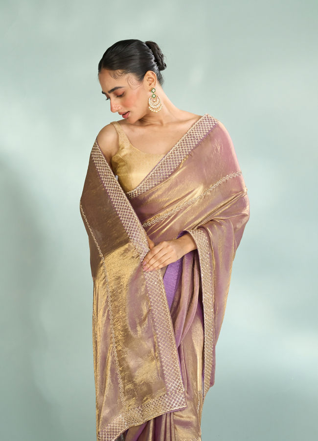 Mohey Women Purple Enchantment Organza Saree