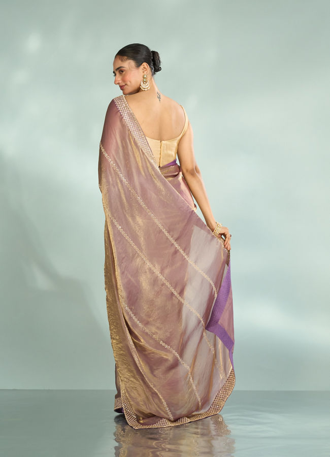 Mohey Women Purple Enchantment Organza Saree