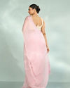 Mohey Women Festive Pink Organza Saree