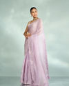 Mohey Women Purple Organza Splendor Saree