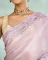 Mohey Women Purple Organza Splendor Saree