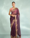 Enchanting Wine Festive Saree