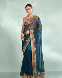 Mohey Women Minimally Blue Saree