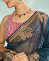 Mohey Women Minimally Blue Saree