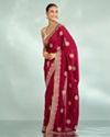 Mohey Women Gleaming Maroon Saree