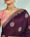 Mohey Women Wine Elegance Saree