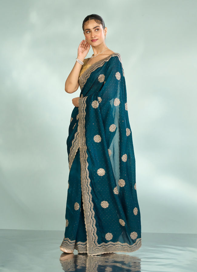 Mohey Women Emerald Aura Saree