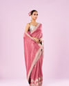 Mohey Women Pink Art Silk Saree