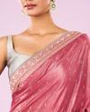 Mohey Women Pink Art Silk Saree