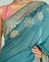 Mohey Women Elegant Light Blue Saree