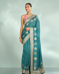 Mohey Women Elegant Light Blue Saree