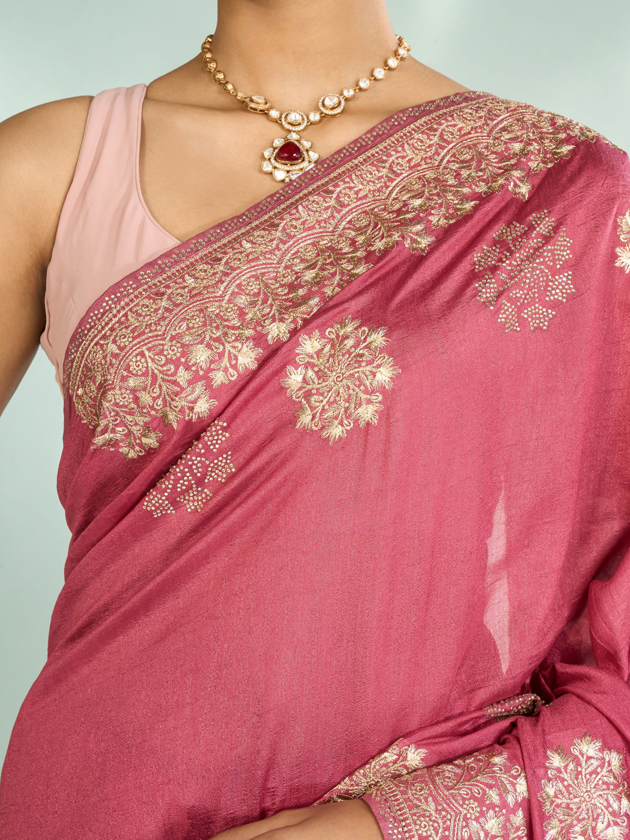Mohey Women Pink Elegance Saree