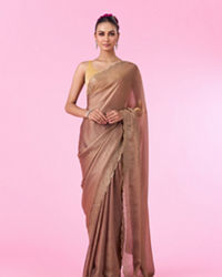 Mohey Women Organza Fantasy Fawn Saree