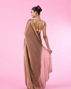 Mohey Women Organza Fantasy Fawn Saree
