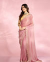 Mohey Women Dusty Pink Organza Saree