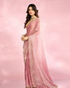 Mohey Women Dusty Pink Organza Saree