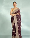 Wine Elegance Organza Saree