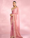 Mohey Women Radiant Pink Organza Saree