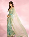 Mohey Women Ethereal Light Blue Organza Saree