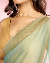 Mohey Women Ethereal Light Blue Organza Saree