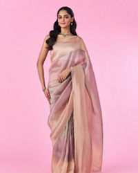 Mohey Women Purple Palette Organza Saree