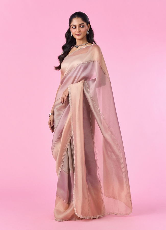 Mohey Women Purple Palette Organza Saree