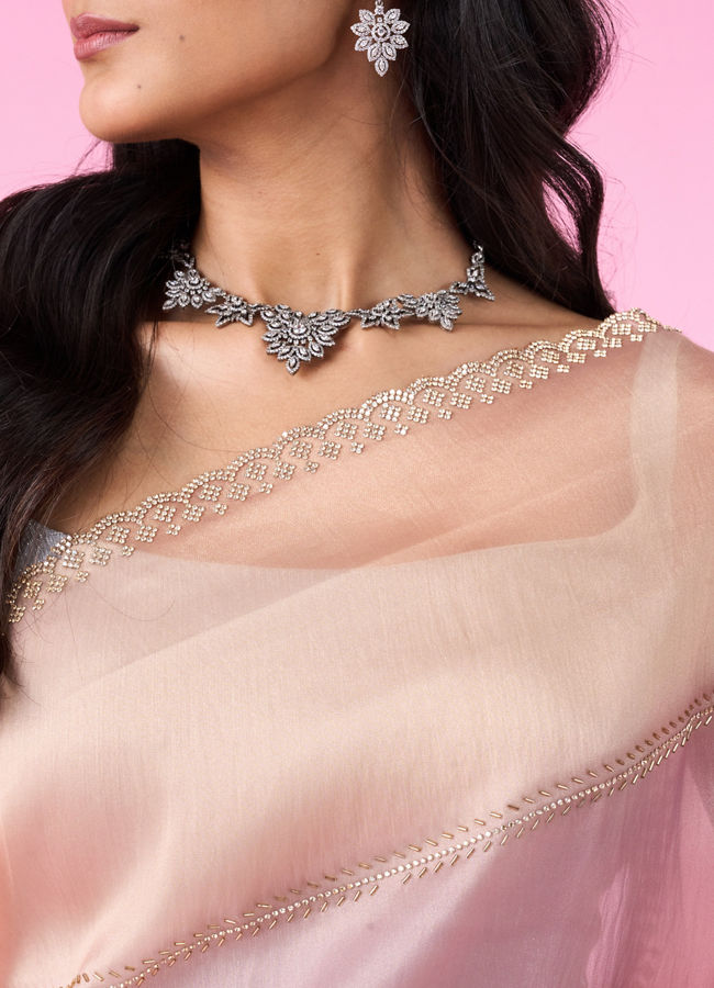 Mohey Women Purple Palette Organza Saree