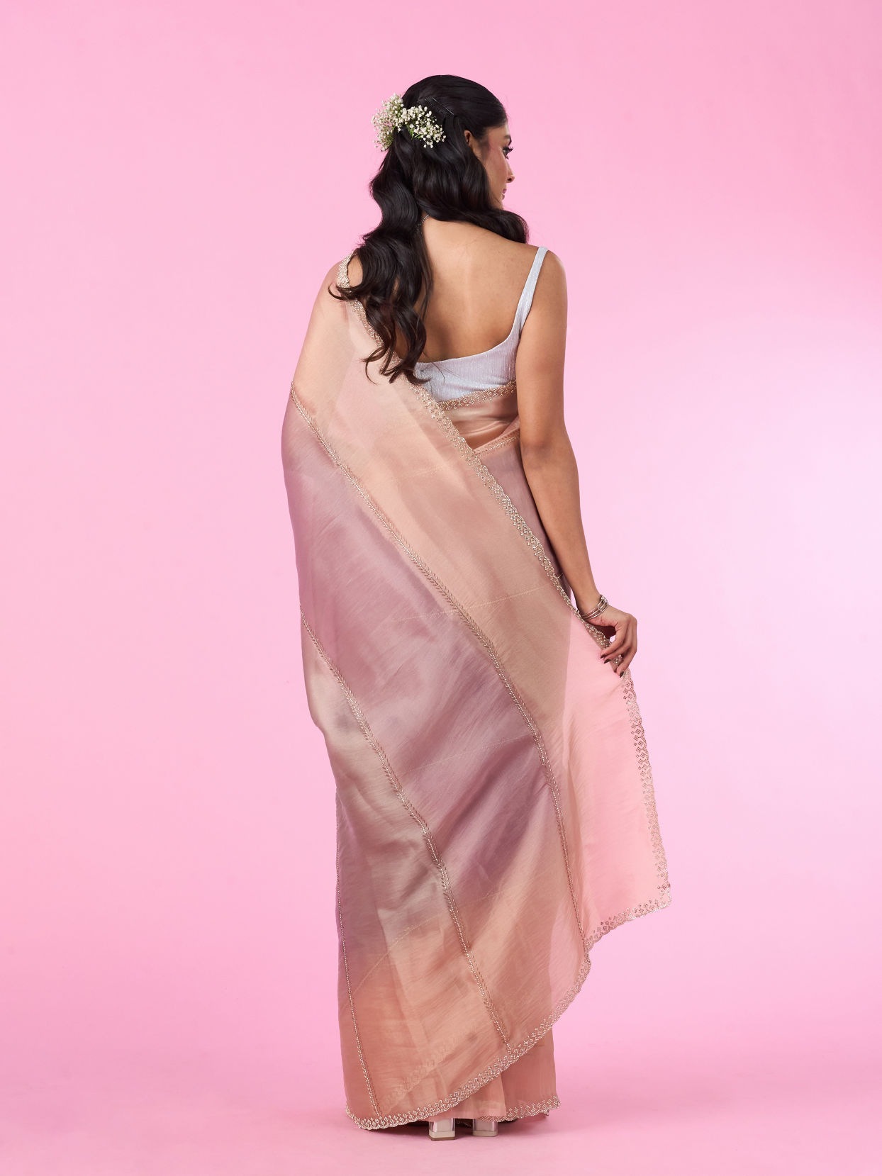 Mohey Women Purple Palette Organza Saree