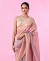 Mohey Women Pink Organza Saree