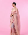 Mohey Women Pink Organza Saree